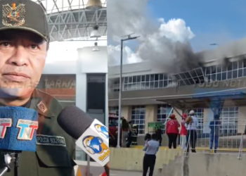 FUERTE INCENDIO EN LA NUEVA TERMINAL GENERA PÁNICO: EL SINIESTRO SE ORIGINÓ EN EL SEGUNDO PISO, EN UN LOCAL DE POLLOS.