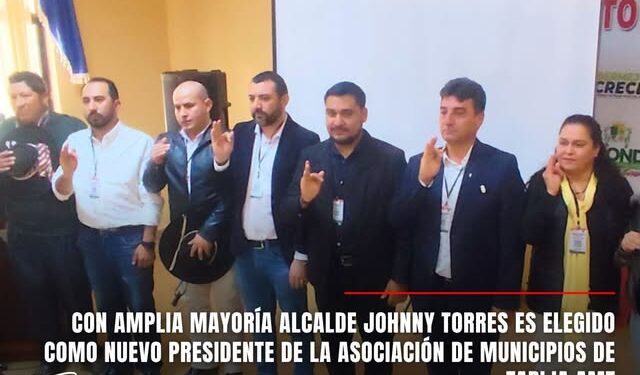 Agradezco la confianza de los alcaldes de nuestro departamento, quienes me eligieron por amplia mayoría como nuevo presidente de la Asociación de Municipios de Tarija (AMT).