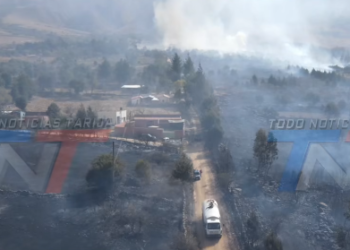 ASÍ QUEDÓ PINO SUD. EL INCENDIO NO DEJÓ NADA A SU PASO Y LAS IMÁGENES SON DESOLADORAS