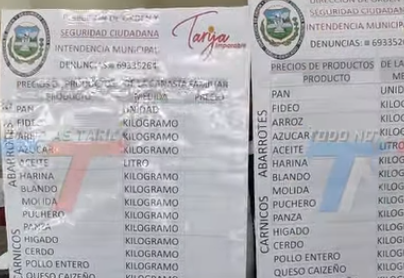 INTENDENCIA COLOCA PRECIOS REFERENCIALES EN LOS MERCADOS PARA ORIENTAR A LOS COMPRADORES SOBRE LOS COSTOS